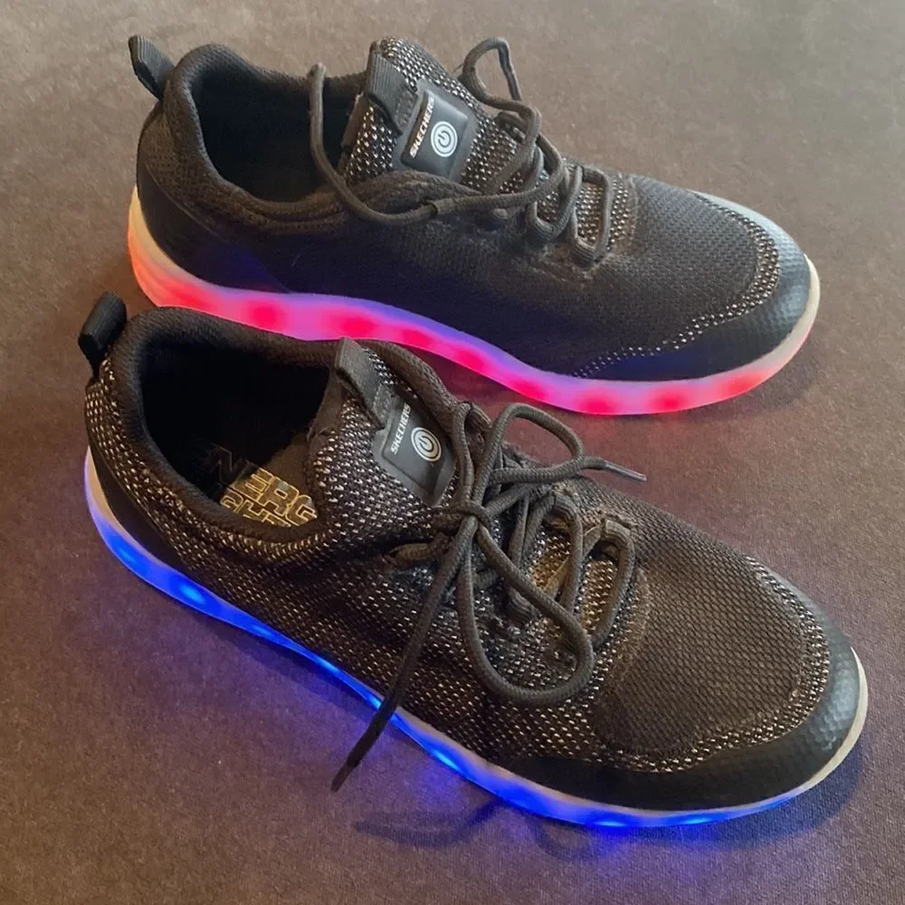 Sketchers Energy Lights Shoes for Kids Boys 90642L Size 5.5 Almost New Condition